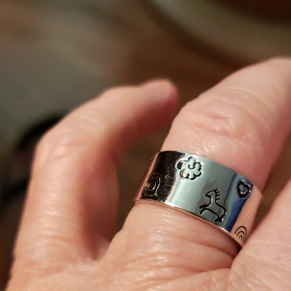 “Strong” Stamped S925 silver artistic band - Picture 2 of 13